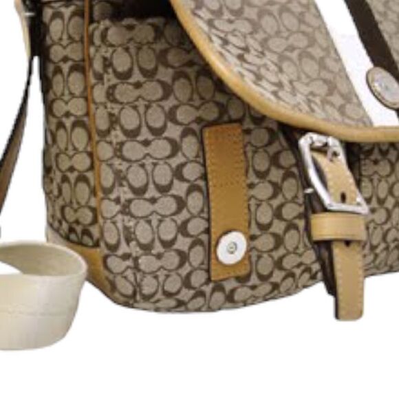 Coach Voyager Signature Messenger Crossbody Bag in Khaki/Brown Color Combo - Picture 14 of 16